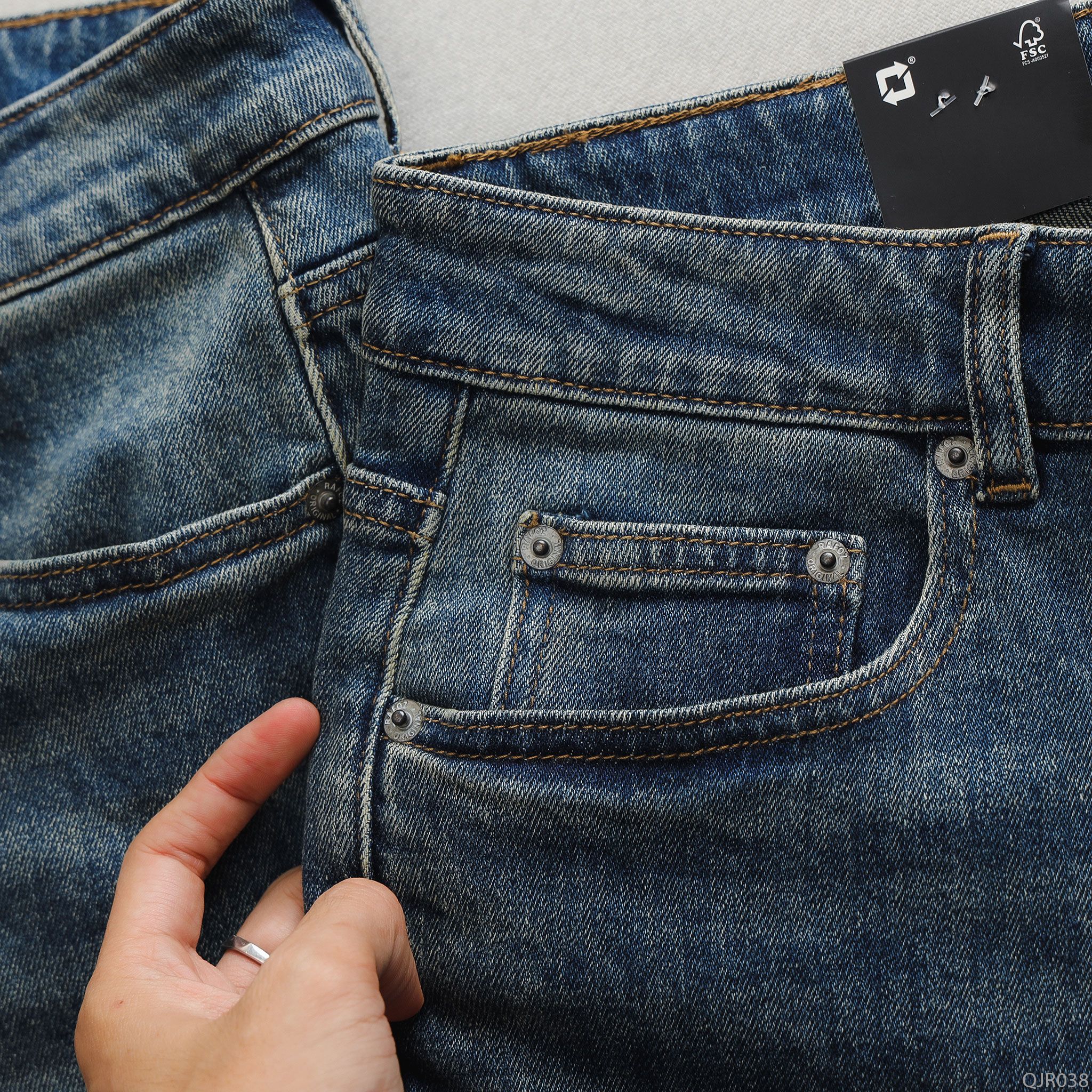  Quần jean relaxed RAFOZ blue wash - 038 