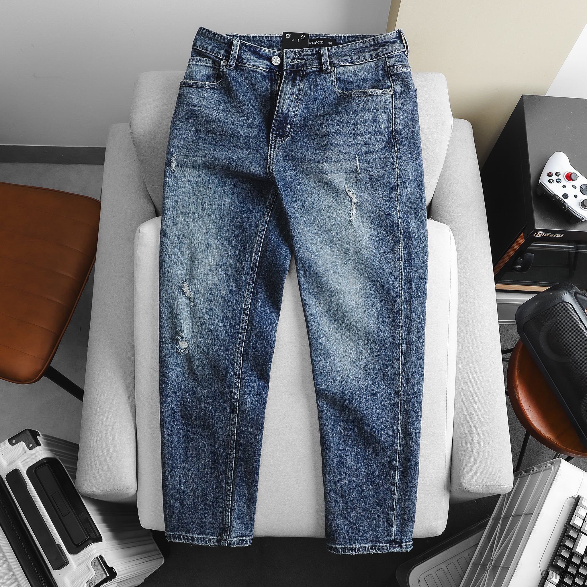  Quần jean Relaxed Blue Ripped - 093 
