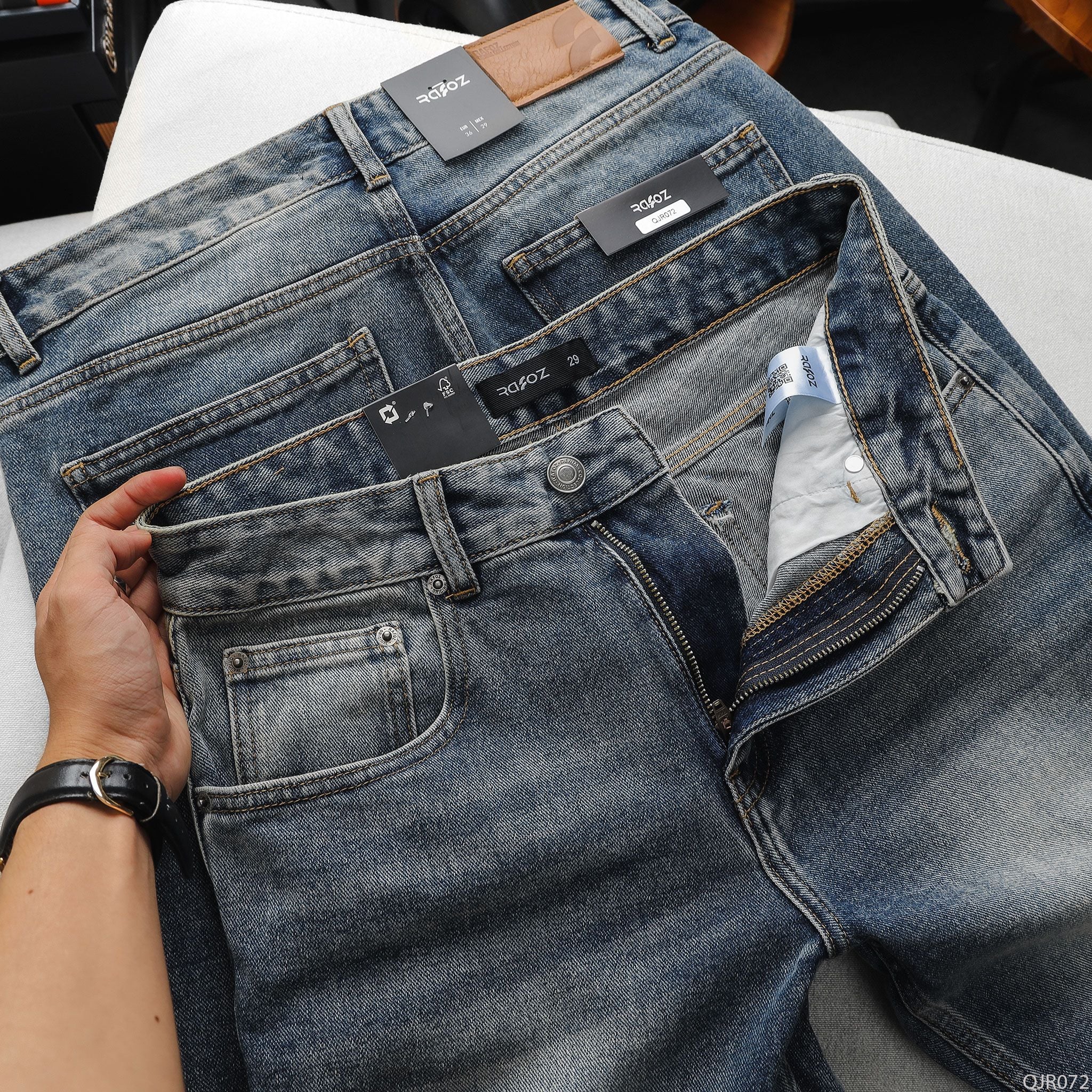  Quần jean relaxed RAFOZ faded wash - 072 