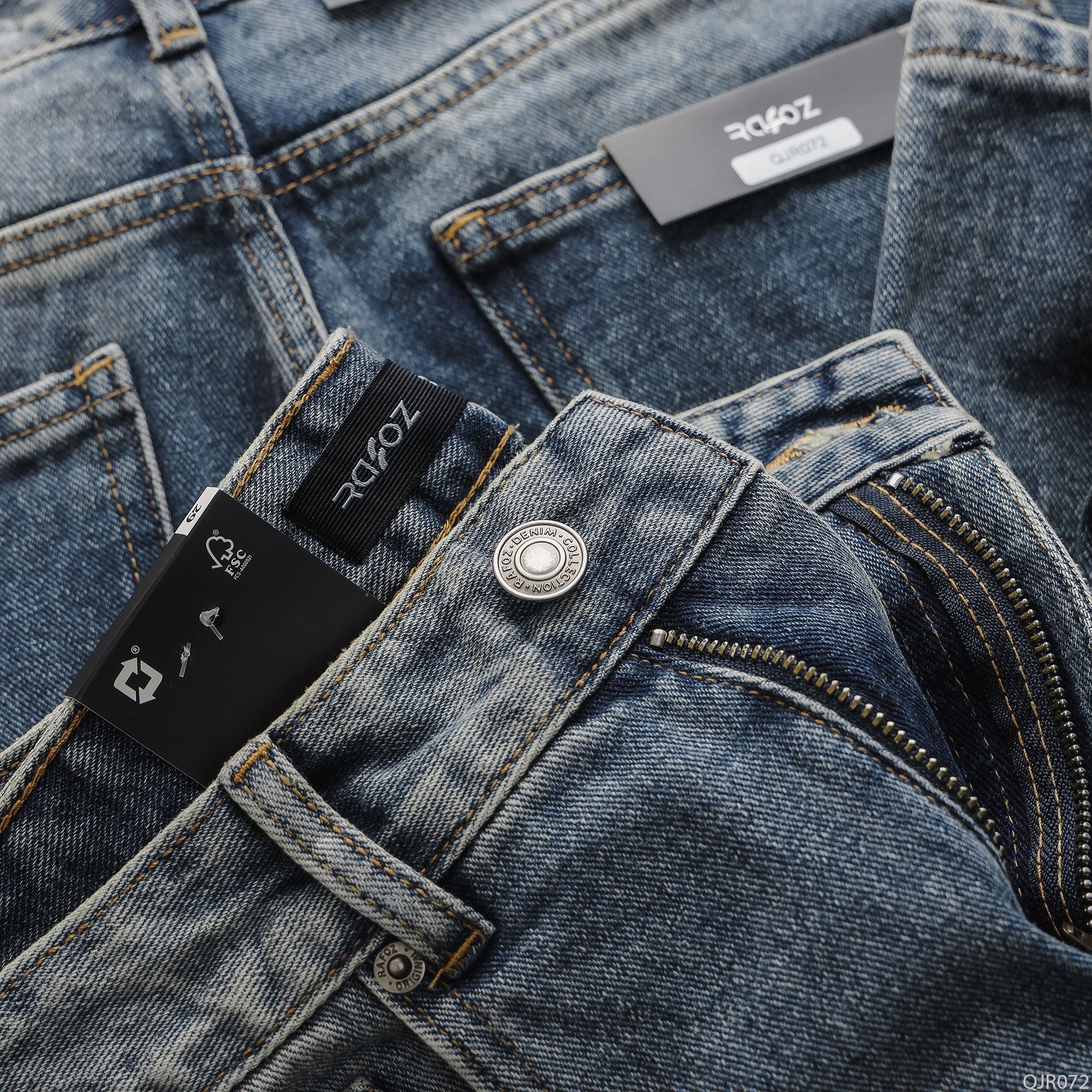  Quần jean relaxed RAFOZ faded wash - 072 