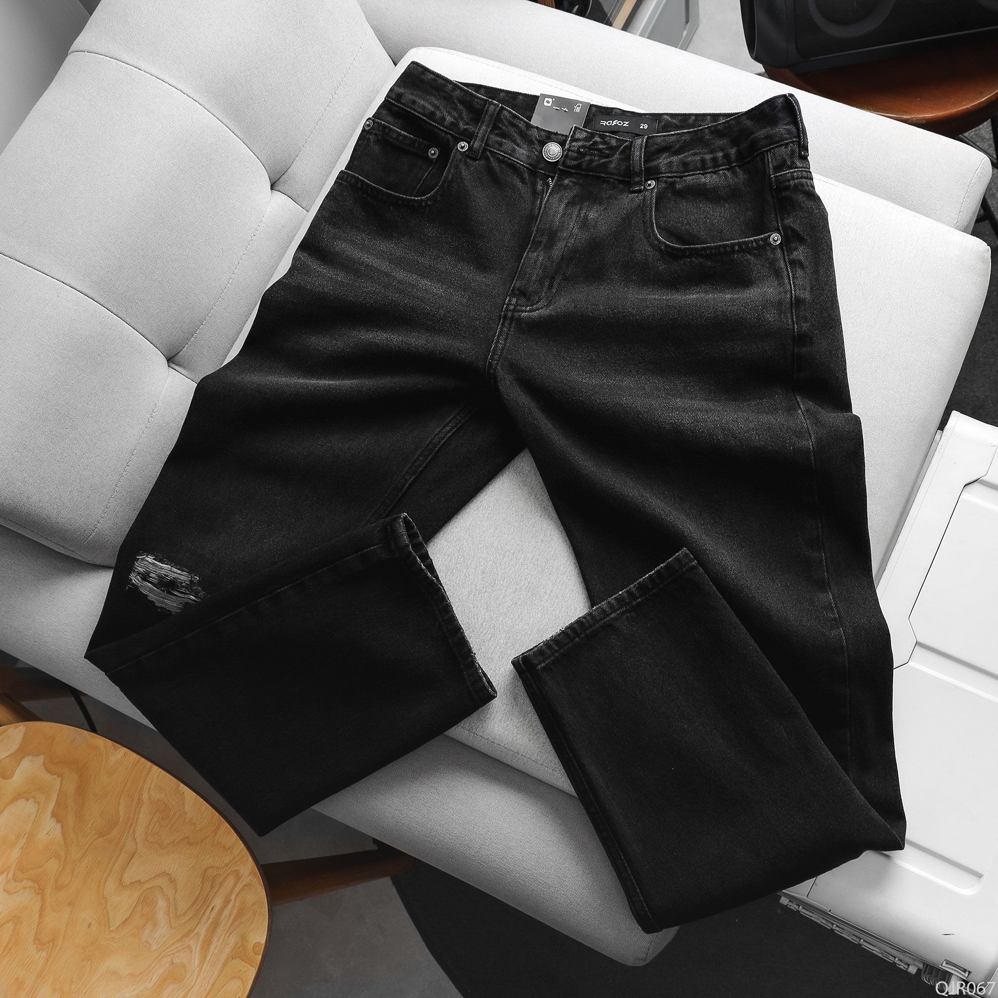  Quần jean relaxed RAFOZ grey ripped - 067 