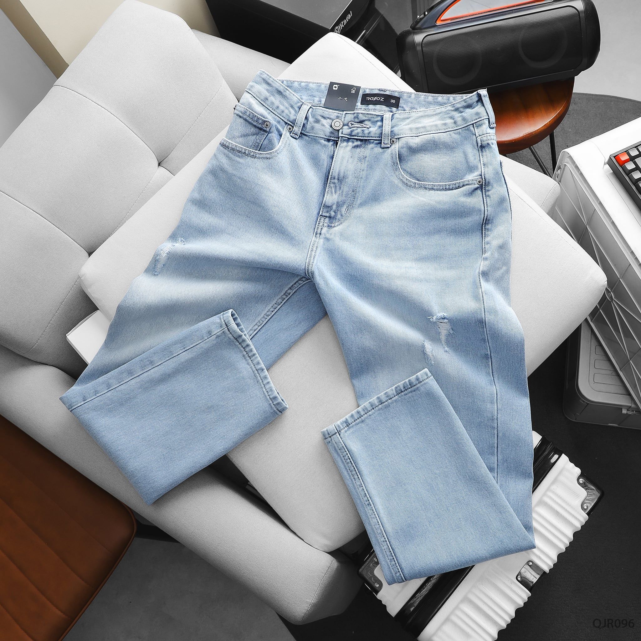  Quần jean dark blue ripped - 096 