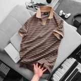  Áo polo V neck Horizontal stripe - 041 