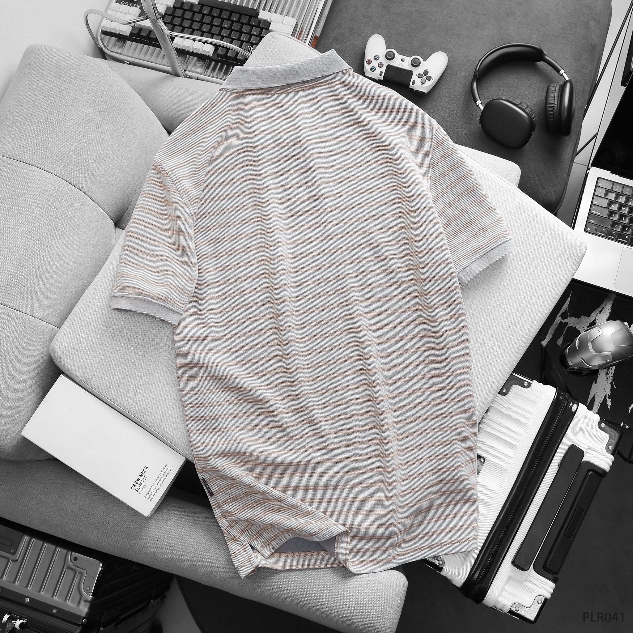  Áo polo V neck Horizontal stripe - 041 