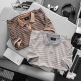 Áo polo V neck Horizontal stripe - 041 