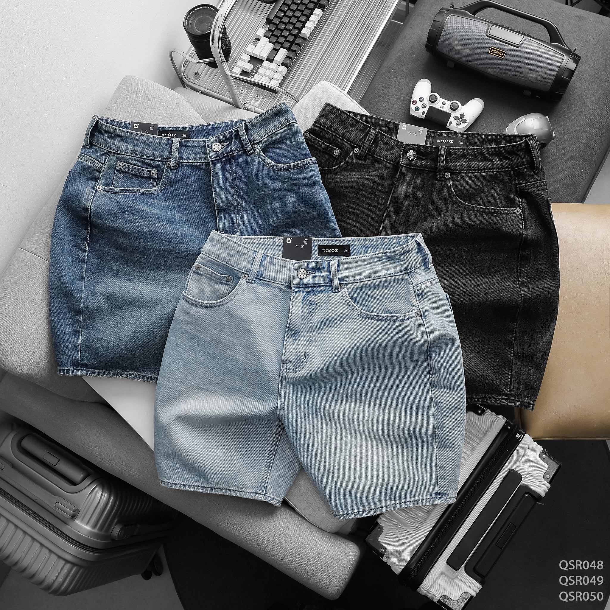  Quần short jean nam light blue - 048 