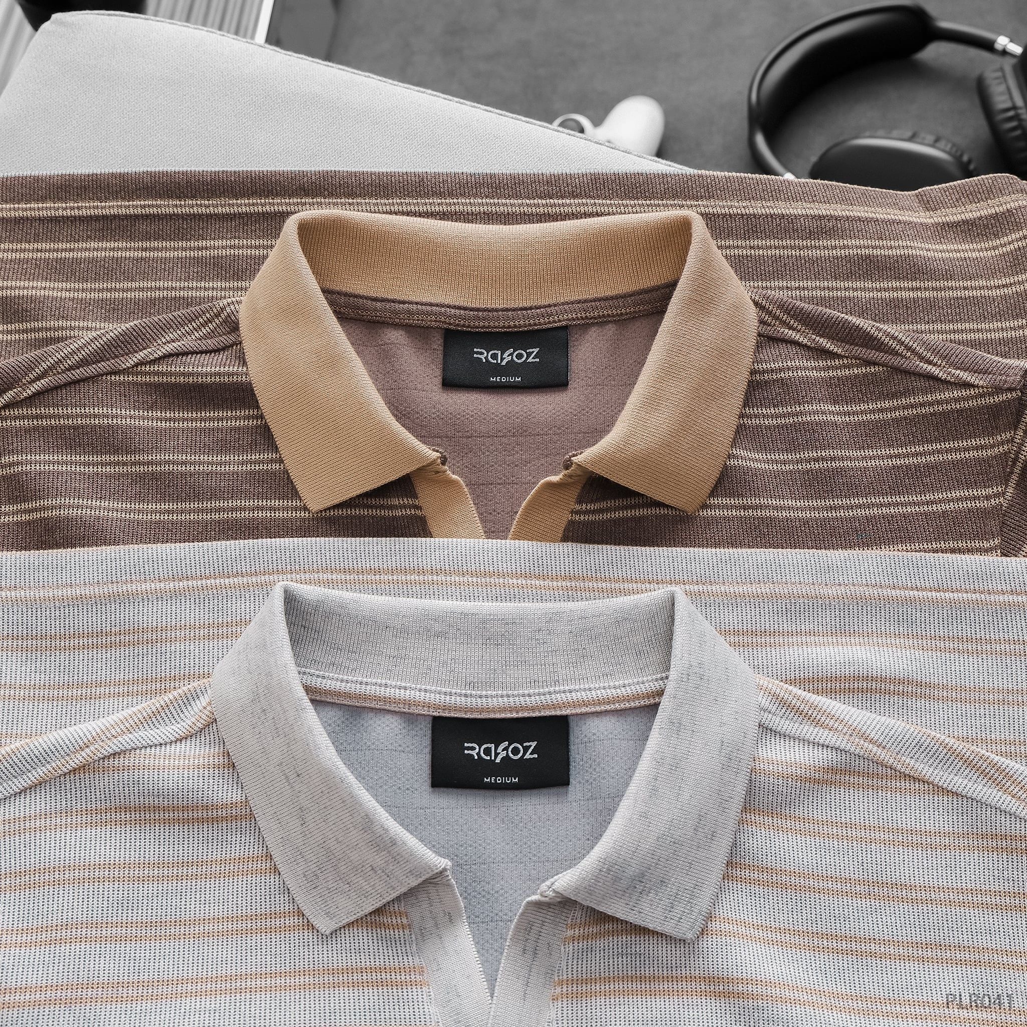  Áo polo V neck Horizontal stripe - 041 