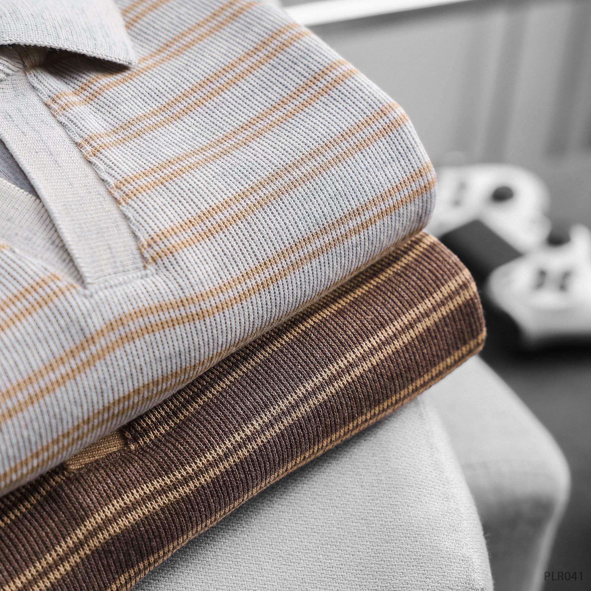  Áo polo V neck Horizontal stripe - 041 