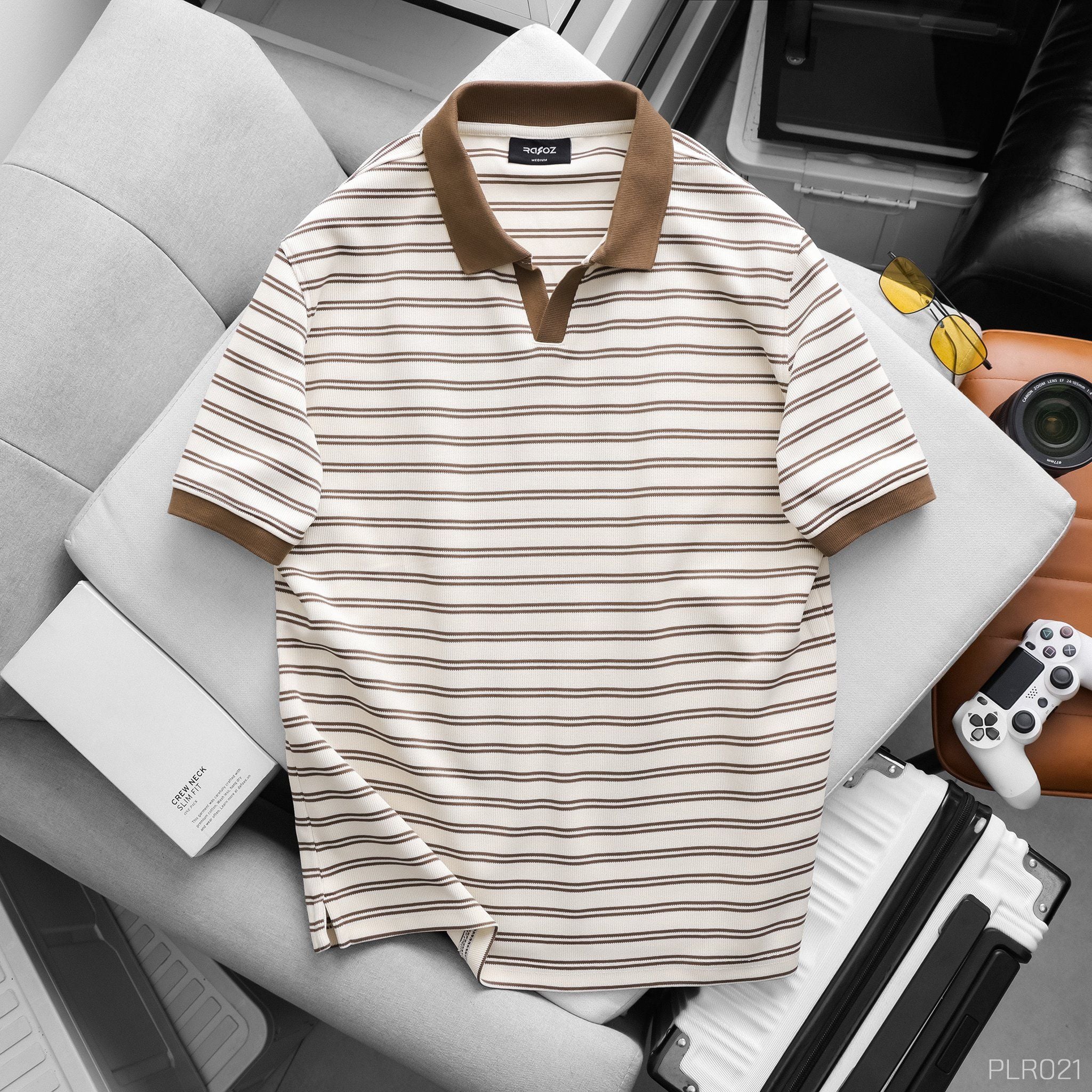  Áo polo cổ V RAFOZ kẻ ngang - 021 