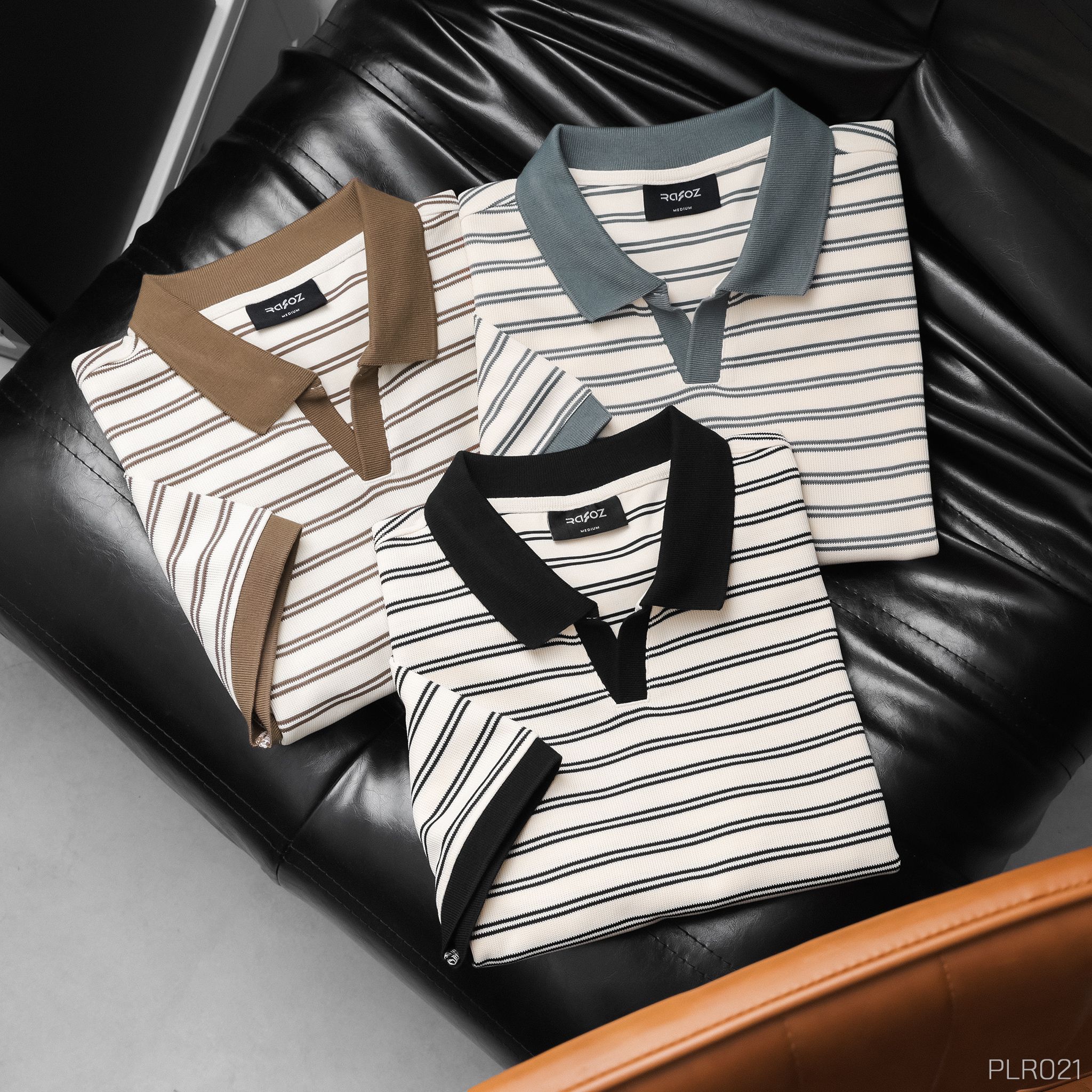  Áo polo cổ V RAFOZ kẻ ngang - 021 