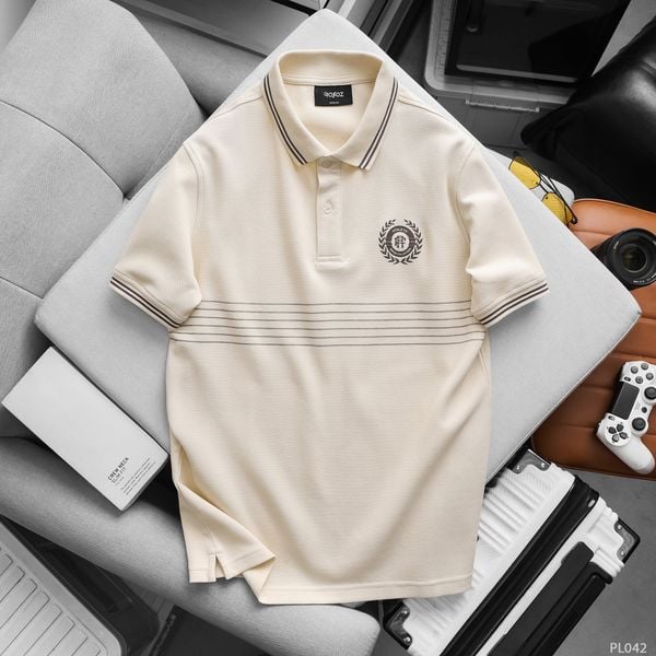  Áo polo Beige Printed - 042 