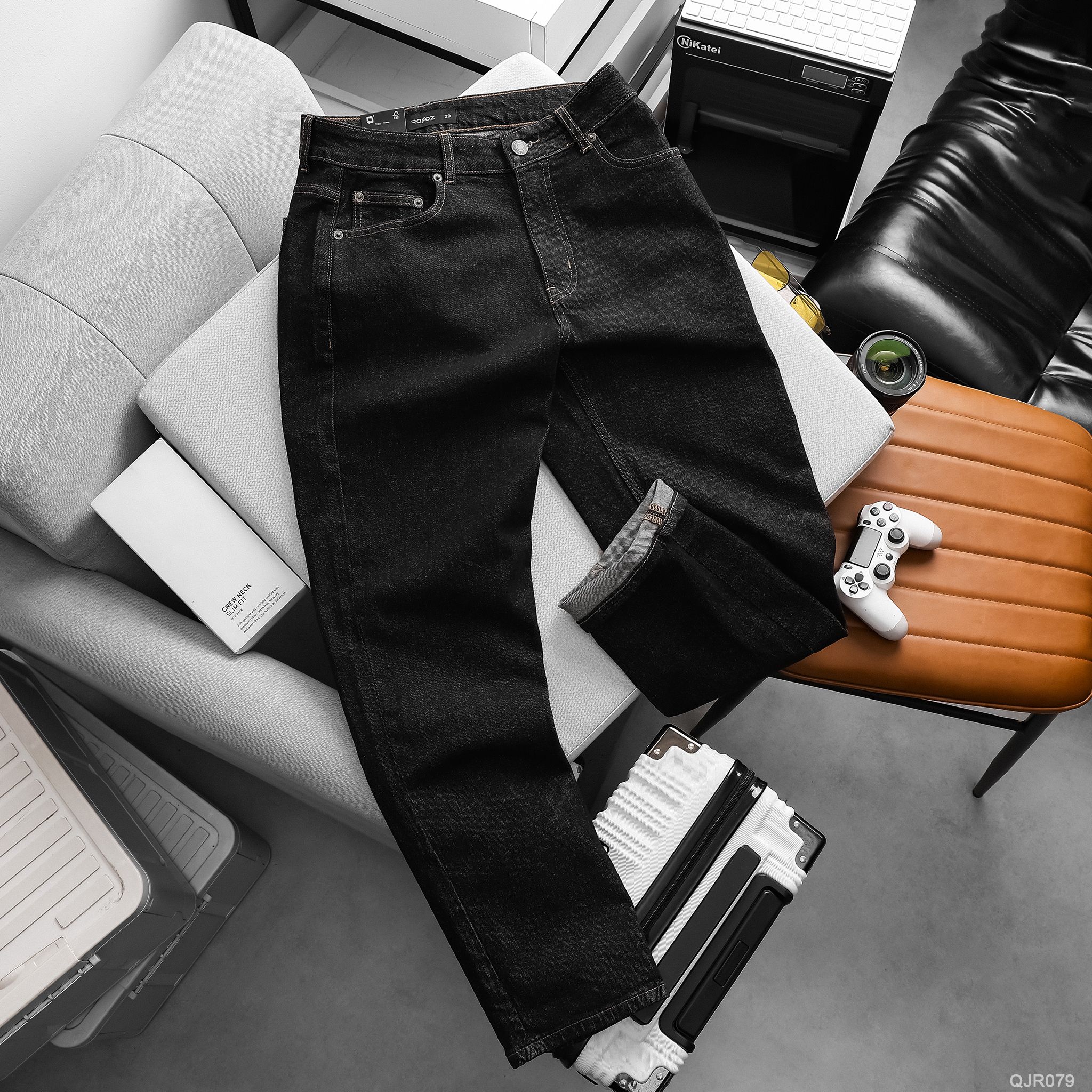  Quần jean relaxed RAFOZ Indigo đen - 079 