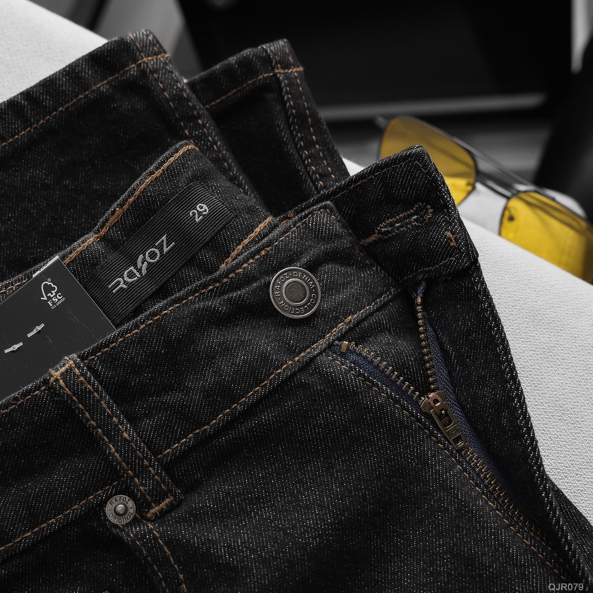  Quần jean relaxed RAFOZ Indigo đen - 079 