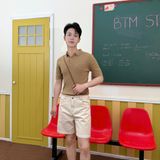  Áo polo cable knit cotton BTM 