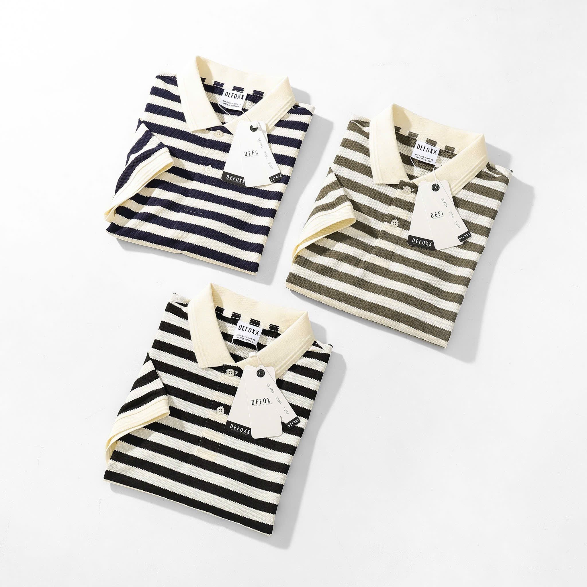  Áo thun polo sọc ngang DF 