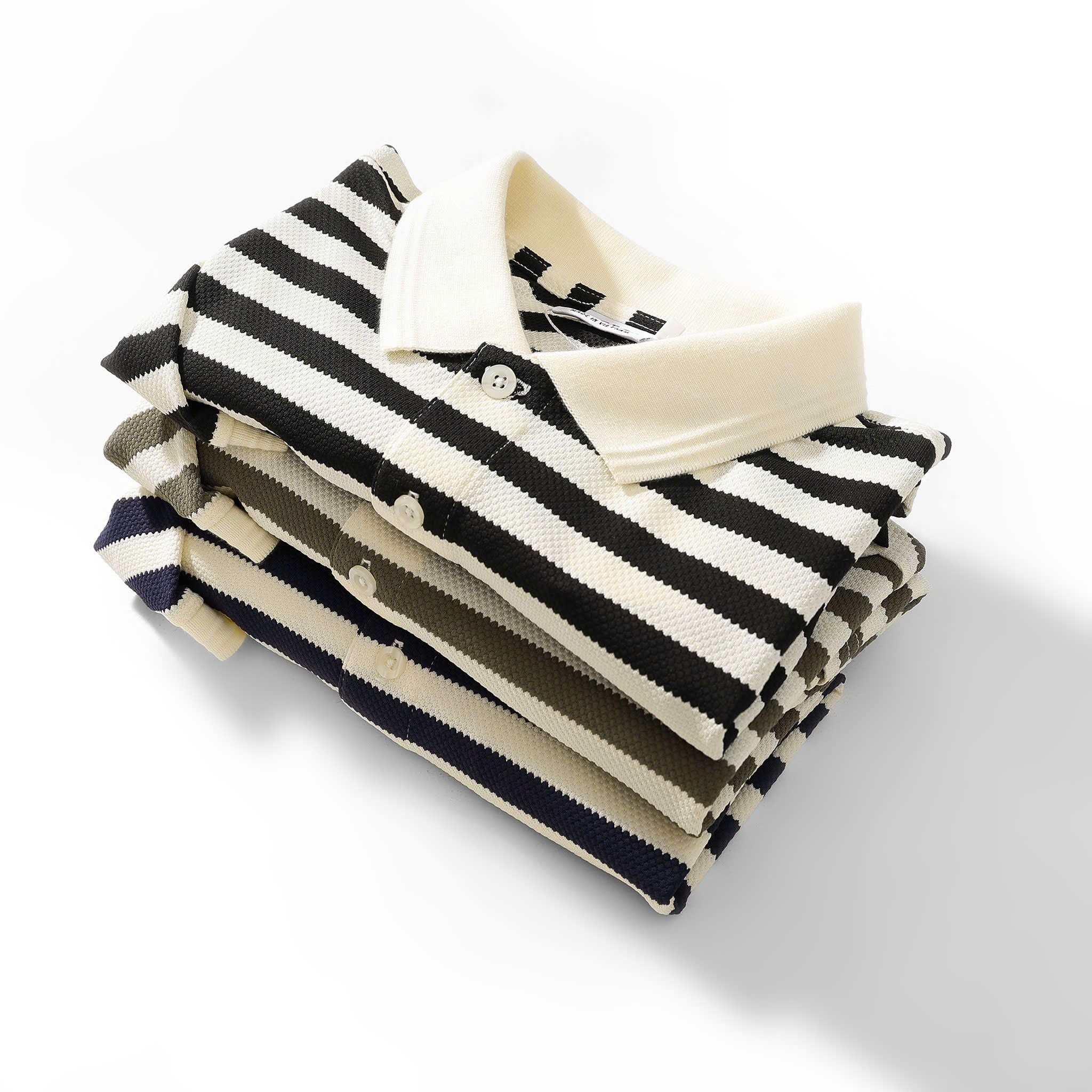  Áo thun polo sọc ngang DF 