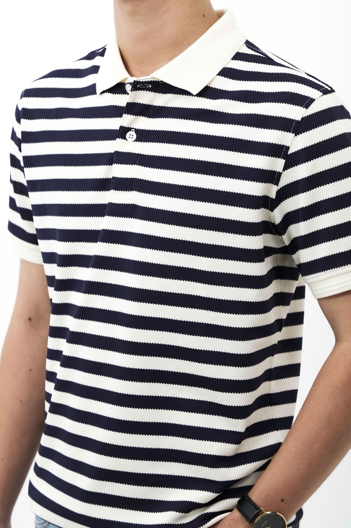  Áo thun polo sọc ngang DF 