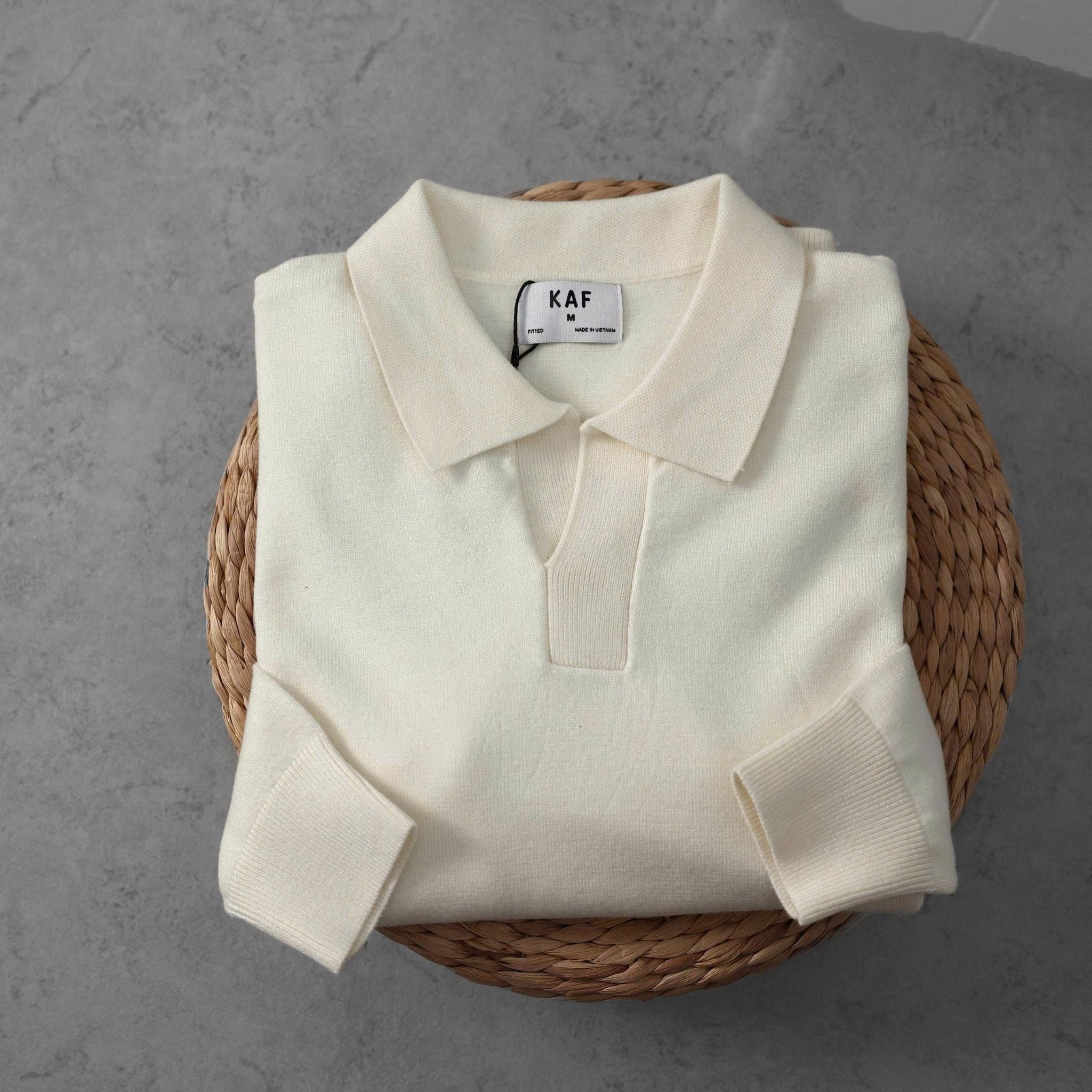  Áo polo len cổ V KF basic 