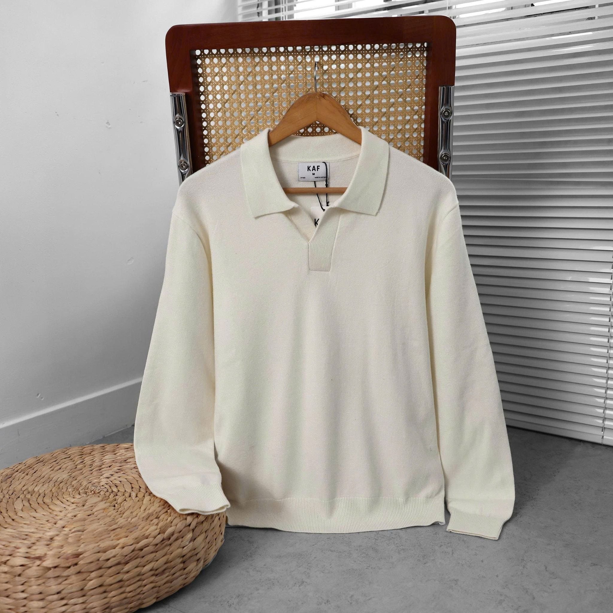  Áo polo len cổ V KF basic 