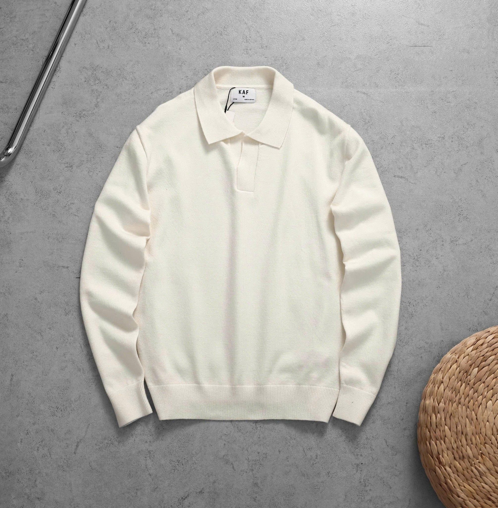  Áo polo len cổ V KF basic 