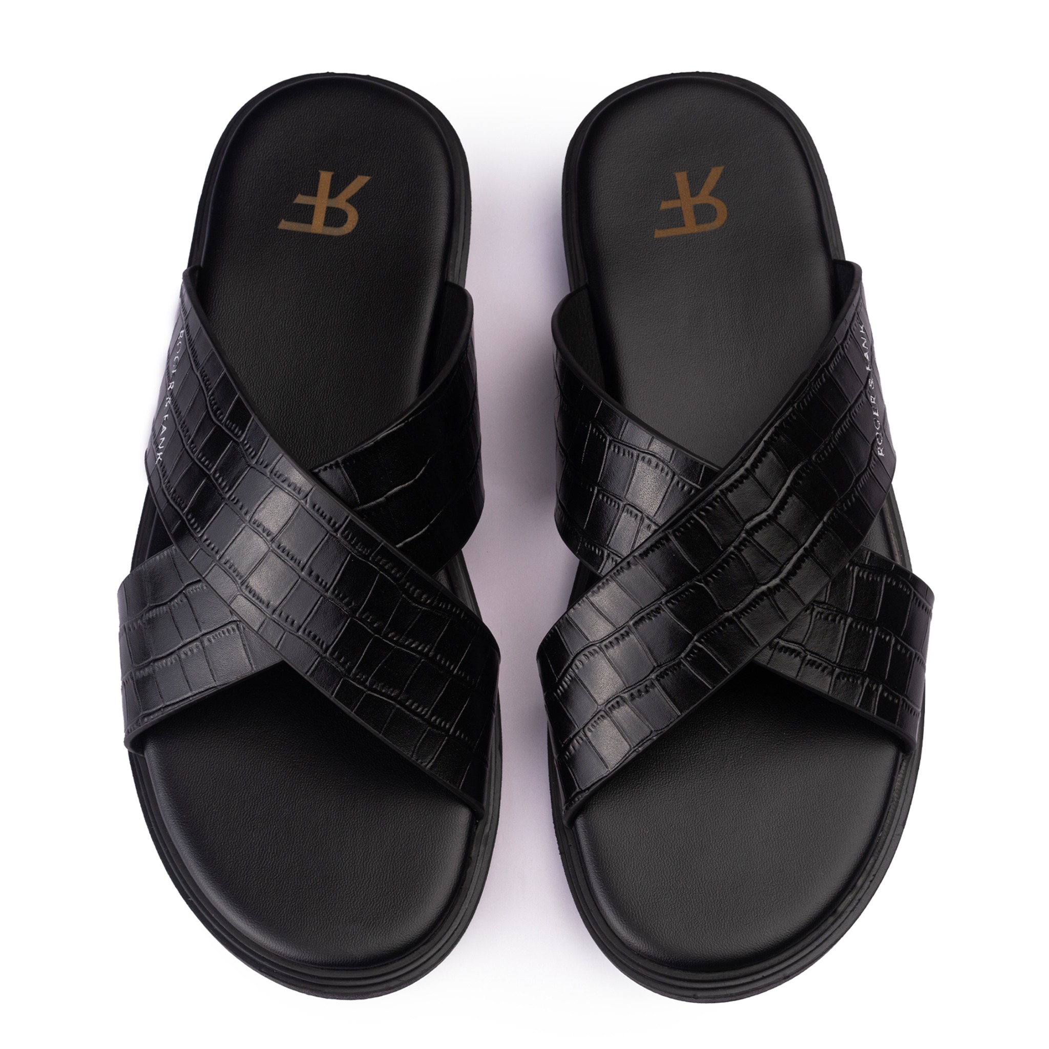 Dép da nam quai chéo R&F SD039