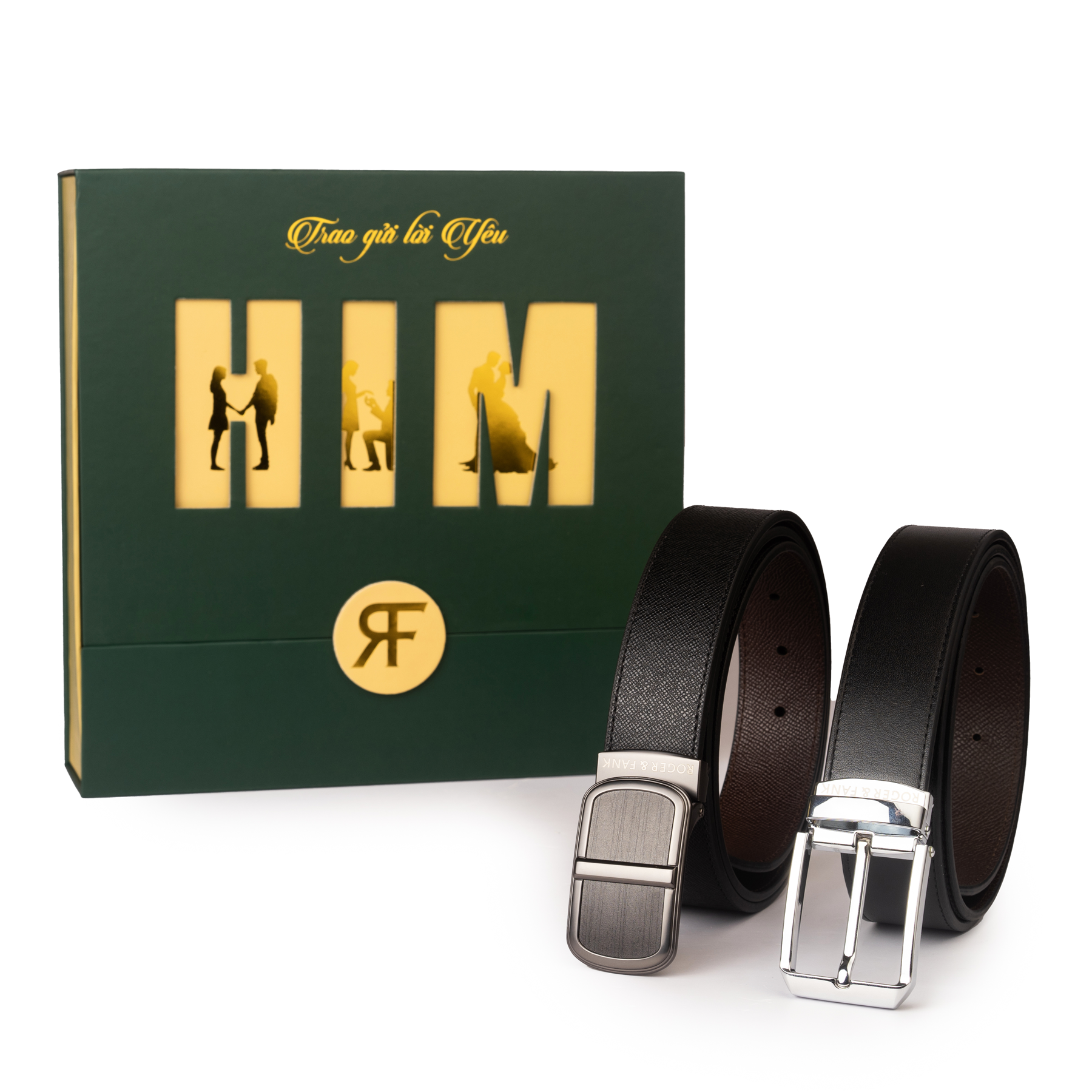 Quà tặng chồng thắt lưng da bê RF QTH002