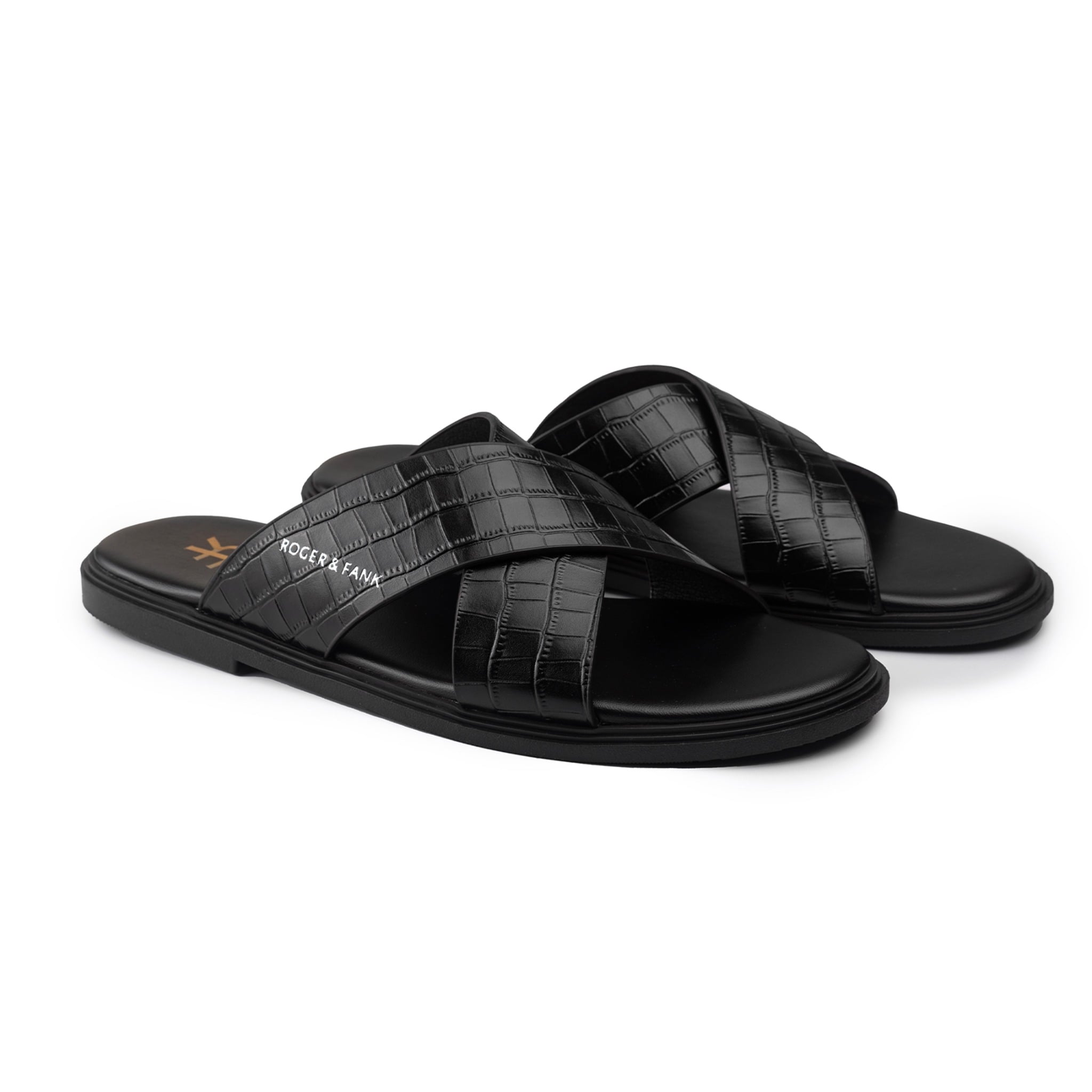 Dép da nam quai chéo R&F SD039