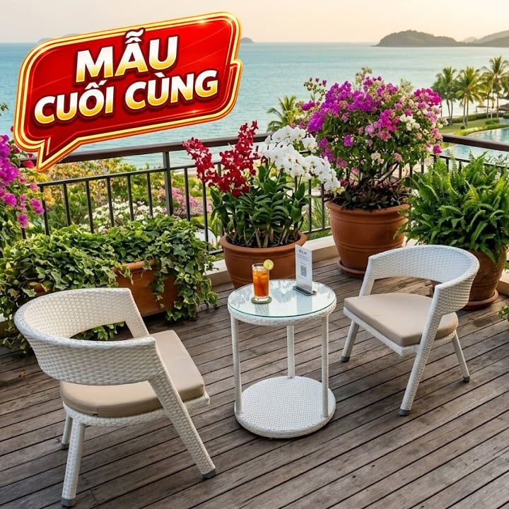 Bàn Ghế Ban Công Nhựa Giả Mây MT2050