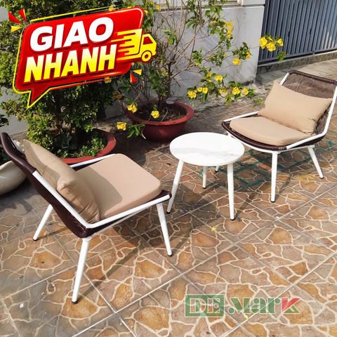 Bàn Ghế Ban Công Nhựa Giả Mây MT2057 