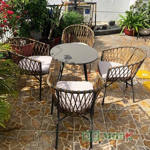  Bàn Ghế Cafe Đan Dây Dù MT2040D 