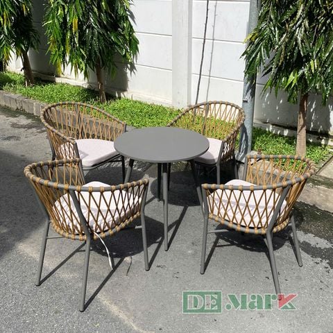  Bàn Ghế Cafe Đan Dây Dù MT2040D 