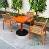 Bàn Ghế Giả Mây Kết Hợp Gỗ Teak WOSSS-07-WOSBF-10