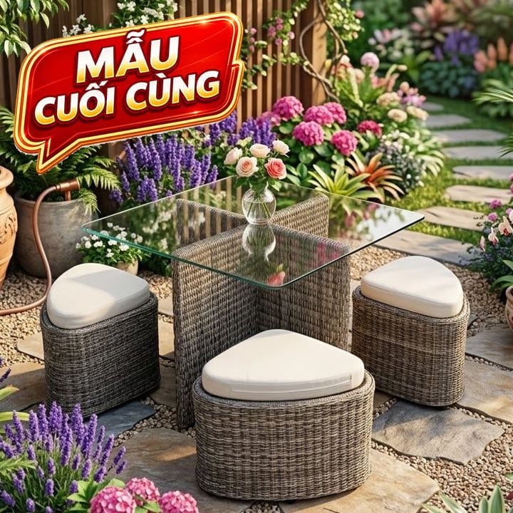 Bàn Ghế Nhựa Giả Mây MT2A275