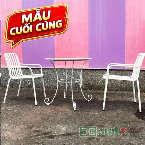  Bàn Ghế Sắt Cafe Ngoài Trời BGS389-GHESOOMO1 