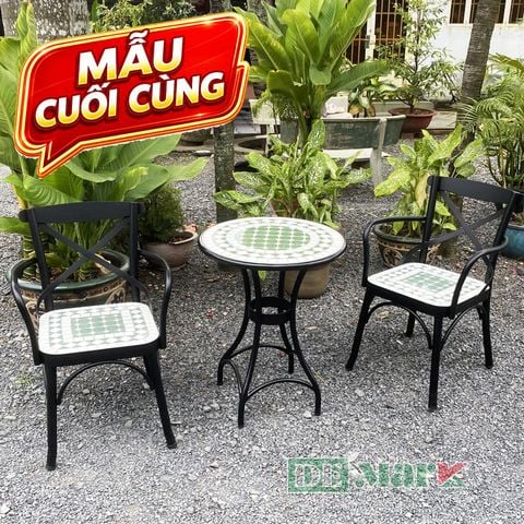  Bàn Ghế Sắt Ngoài Trời Mosaic MT3009 