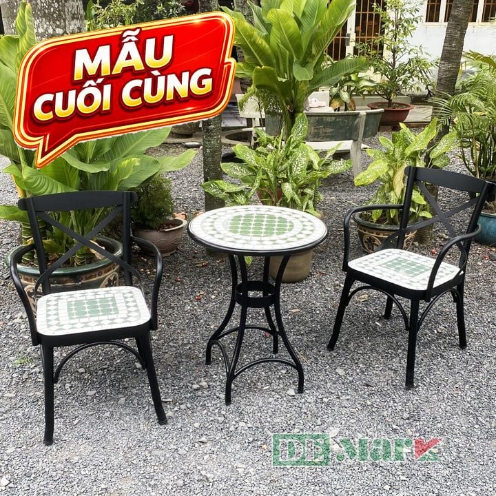 Bàn Ghế Sắt Ngoài Trời Mosaic MT3009
