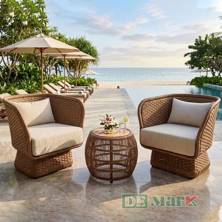 Bộ Bàn Ghế Ban Công Giả Mây MT2060