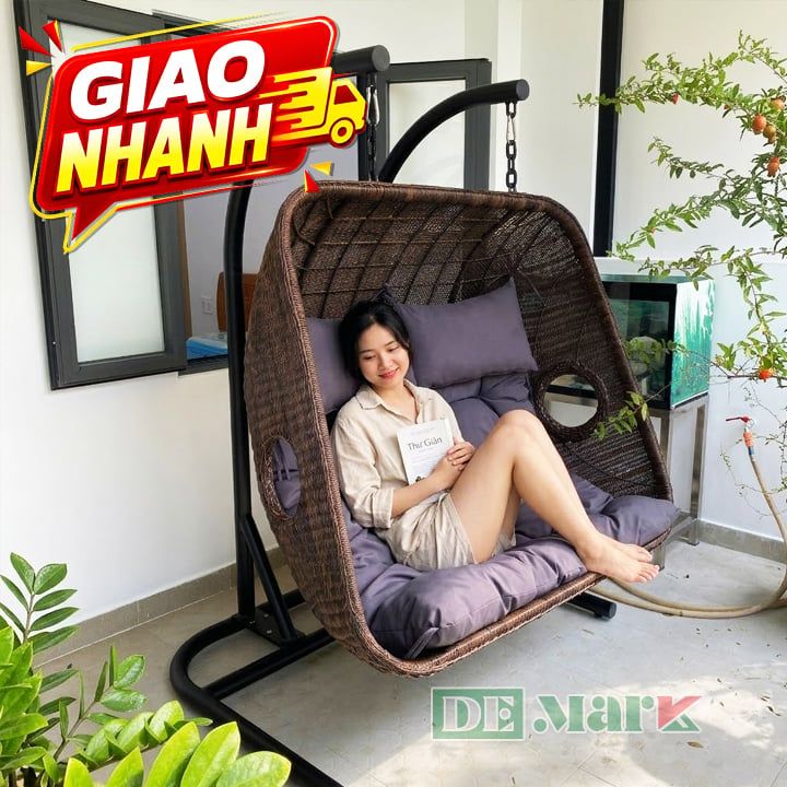 Ghế Xích Đu Nhựa Giả Mây MT923