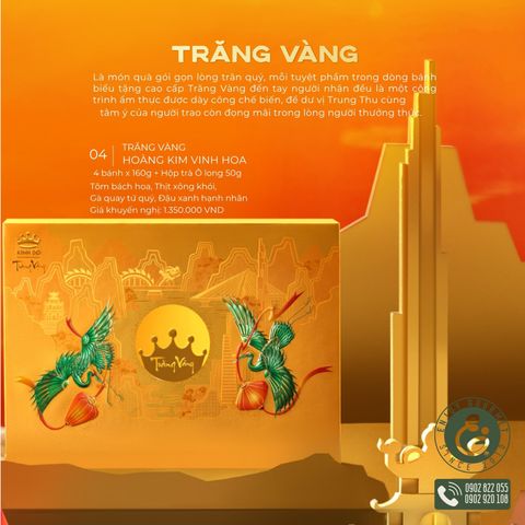 Bánh Trung Thu Trăng Vàng Hoàng Kim Vinh Hoa (Vàng) - Kinh Đô