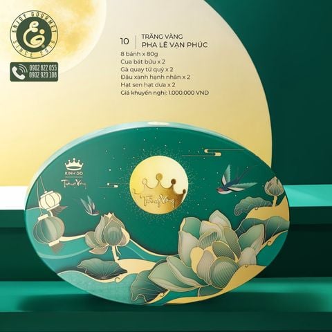 Bánh Trung Thu Trăng Vàng Pha Lê Vạn Phúc (Xanh) - Kinh Đô