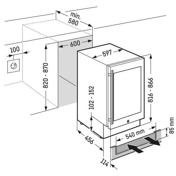 Tủ Bảo Quản Rượu Vang Liebherr UWTes 1672 Vinidor - 34 Chai
