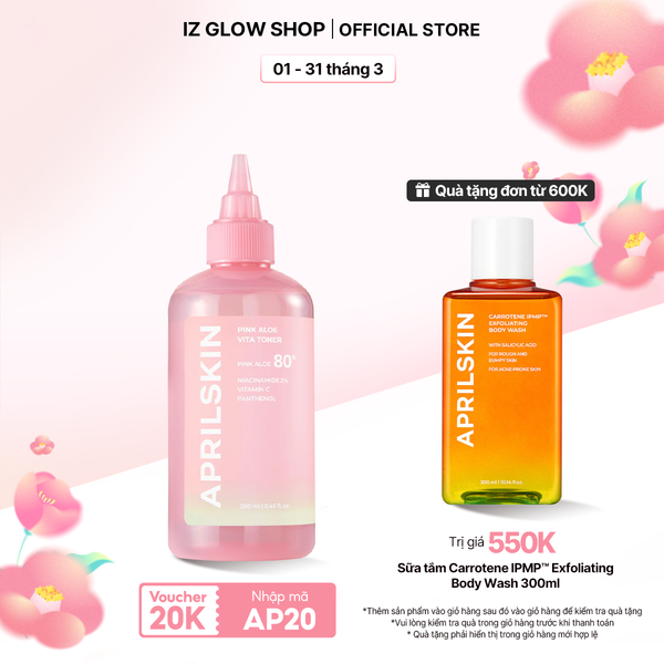  Toner Nha Đam Hồng dưỡng ẩm sáng da Pink Aloe Vita Toner 