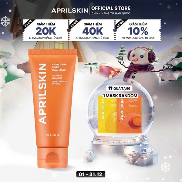 Mặt nạ đất sét se khít lỗ chân lông Carrotene Pore Clay Mask 100g