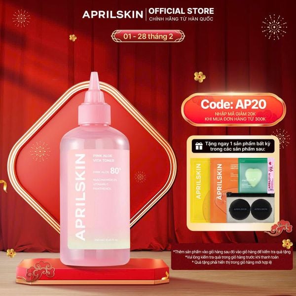  Toner Nha Đam Hồng dưỡng ẩm sáng da Pink Aloe Vita Toner 