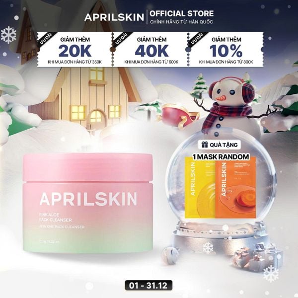 Kem rửa mặt 4 trong 1 Pink Aloe Pack Cleanser 120g