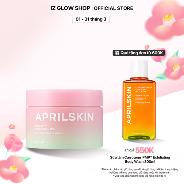  Kem rửa mặt 4 trong 1 Pink Aloe Pack Cleanser 120g 