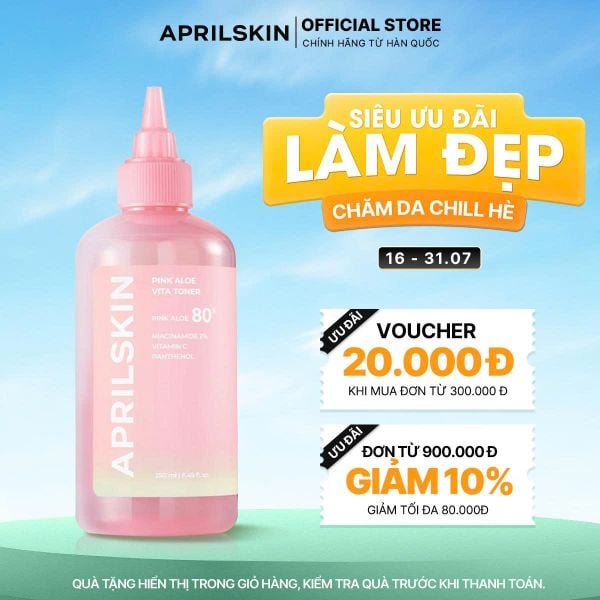  Toner Nha Đam Hồng dưỡng ẩm sáng da Pink Aloe Vita Toner 