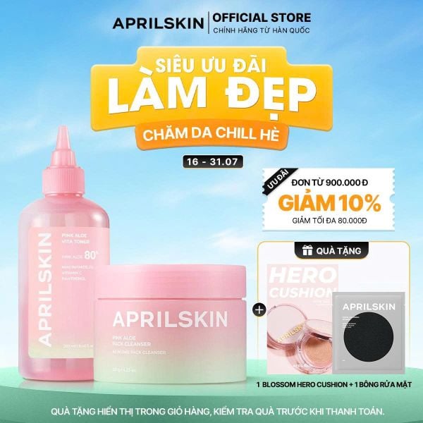  Set Pink Aloe (Kem rửa mặt Aloe+ Toner Aloe) 