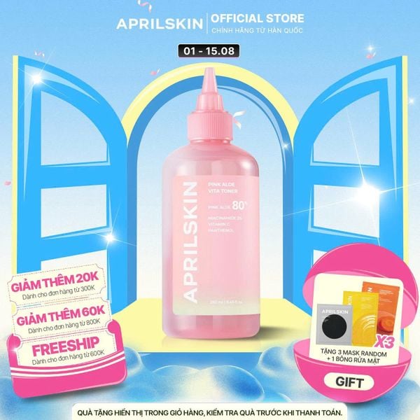  Toner Nha Đam Hồng dưỡng ẩm sáng da Pink Aloe Vita Toner 