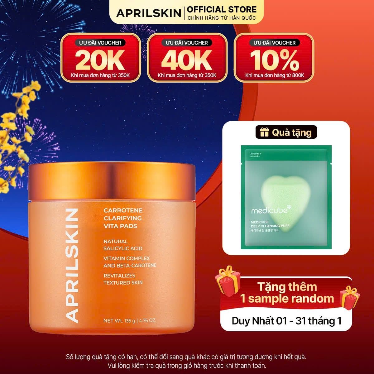  Toner Sạch Mụn Carrotene Vitamin Pad 